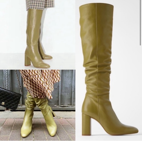 🍃Zara Viral Knee High Block Heel Boots - Picture 3 of 9
